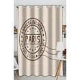 thumbnail image 1 of PKQWTM Round Brown Postmark Paris France On Beige Practical heat insulation Shading Window Curtain Size 52(W)x84(H) inches(One Piece), 1 of 1