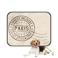 thumbnail image 1 of PKQWTM Round Brown Postmark Paris France Pet Dog Cat Bed Pee Pads Mat Cushion Potty Dogsblankets Crate Bed Kennel 20x24 inch, 1 of 3