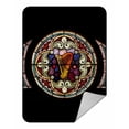 thumbnail image 1 of PKQWTM Round stained glass window harp Psalms Blanket Crystal Velvet Throw Bed Blanket 58x80 inches, 1 of 1