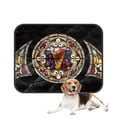 thumbnail image 1 of PKQWTM Round stained glass window harp Psalms Pet Dog Cat Bed Pee Pads Mat Cushion Potty Dogs Blankets Crate Bed Kennel 14x18 inch, 1 of 3