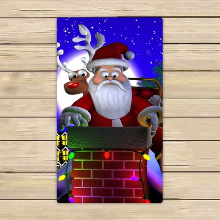 PKQWTM Santa Claus On A Rooftop Microfiber Bath Towels Bathroom Body Shower Towel Size 16x28 Inches
