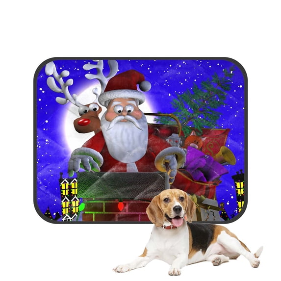 PKQWTM Santa Claus On A Rooftop Pet Dog Cat Bed Pee Pads Mat Cushion Potty Dogs Blankets Crate Bed Kennel 20x24 inch