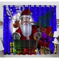 thumbnail image 1 of PKQWTM Santa Claus On A Rooftop Practical heat insulation Shading Window Curtain Size 52(W) x 84(H) inches (Two Piece), 1 of 1