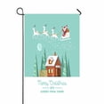 thumbnail image 1 of PKQWTM Santa Claus Reindeers Winter House Christmas Flat Yard Decor Home Garden Flag Size 12x18 Inches, 1 of 1