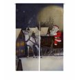 thumbnail image 1 of PKQWTM Santa Claus sleight over roof winter night Door Curtain Window Cover Home Decor Hanging Curtain Size 85x120 CM, 1 of 1