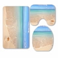 thumbnail image 1 of PKQWTM Sea Shells Starfish On Tropical Sand Turquoise Caribbean Summer 3 Piece Bathroom Rugs Set Bath Rug Contour Mat and Toilet Lid Cover, 1 of 2