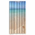 thumbnail image 1 of PKQWTM Sea Shells Starfish On Tropical Sand Turquoise Caribbean Summer WaterProof Polyester Fabric Shower Curtain Size 36x72 Inches, 1 of 1