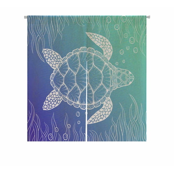 PKQWTM Sea Turtle In Line Door Curtain Window Cover Home Decor Hanging Curtain Size 85x90 CM