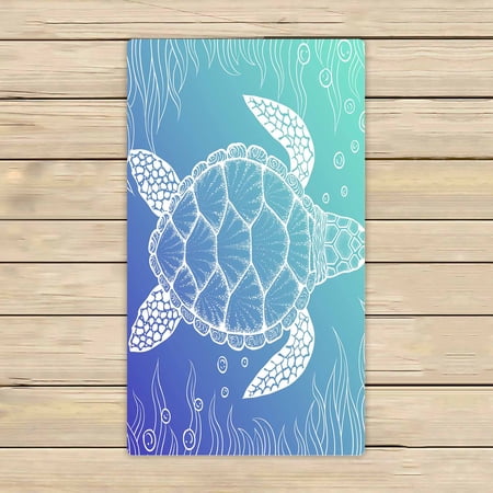 PKQWTM Sea Turtle In Line Microfiber Bath Towels Bathroom Body Shower Towel Size 16x28 Inches