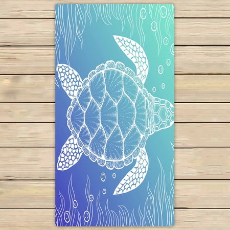 PKQWTM Sea Turtle In Line Microfiber Bath Towels Bathroom Body Shower Towel Size 30x56 Inches