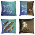 thumbnail image 1 of PKQWTM Sea Turtle In Line Reversible Mermaid Cushion Cover Home Decor Sequin Pillow Case Size 16x16 inches, 1 of 2