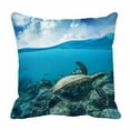 thumbnail image 1 of PKQWTM Sea Turtle Loggerhead Floating Over Corals Tropical Paradise Bed Decor Pillow Cases Zippered Cushion Cover Size 16x16 Inches, 1 of 1