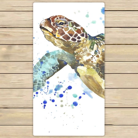 PKQWTM Sea Turtle Splash Microfiber Bath Towels Bathroom Body Shower Towel Size 30x56 Inches