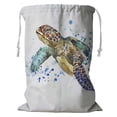 thumbnail image 1 of PKQWTM Sea Turtle Splash Storage Basket Laundry Bag with Drawstring Size 24x32 Inch, 1 of 3