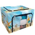 thumbnail image 1 of PKQWTM Seashell Starfish Sand Tropical Summer Island Beach Storage Bag Clear Window Storage Bins Boxes Large Capacity Foldable Stackable Organizer With Steel Metal Frame For Clothes,Closets, Bedrooms, 1 of 3