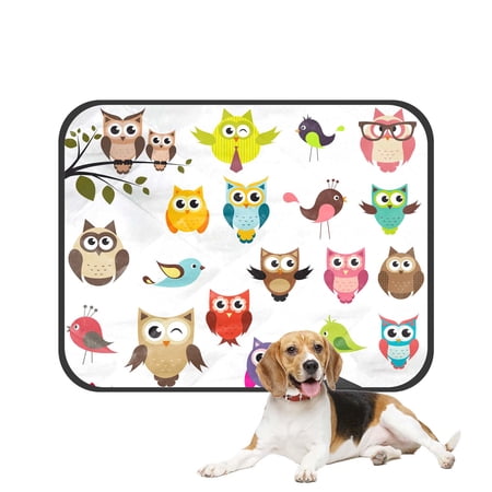 PKQWTM Set Of Owls Pet Dog Cat Bed Pee Pads Mat Cushion Potty Dogs Blankets Crate Bed Kennel 14x18 inch