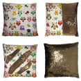thumbnail image 1 of PKQWTM Set Of Owls Reversible Mermaid Cushion Cover Home Decor Sequin Pillow Case Size 18x18 inches, 1 of 2
