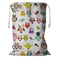 thumbnail image 1 of PKQWTM Set Of Owls Storage Basket Laundry Bag with Drawstring Size 18x24 Inch, 1 of 3