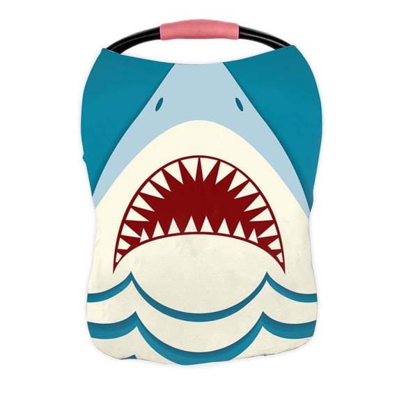 PKQWTM Shark Jaws Raster Nursing Cover Baby Breastfeeding Infant Feeding Cover Baby Car Seat Cover