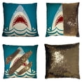 thumbnail image 1 of PKQWTM Shark Jaws Raster Reversible Mermaid Cushion Cover Home Decor Sequin Pillow Case Size 20x20 inches, 1 of 2