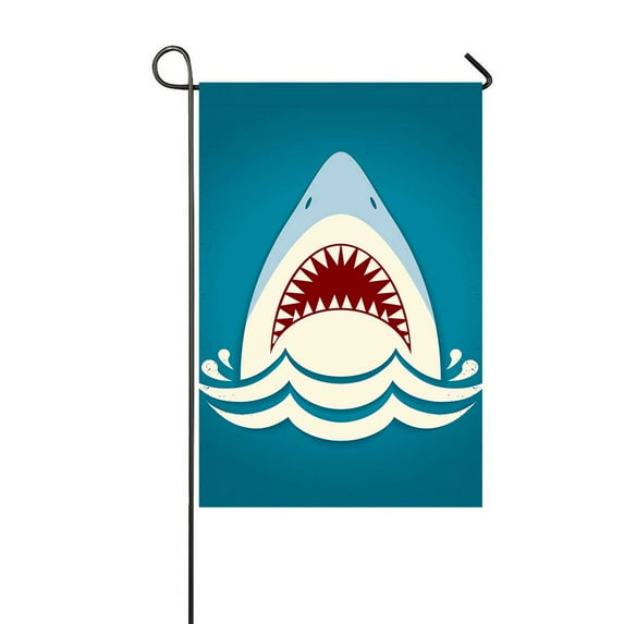 PKQWTM Shark Jaws Raster Yard Decor Home Garden Flag Size 12x18 Inches