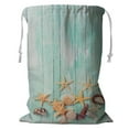 thumbnail image 1 of PKQWTM Shells Sea Stars On Wooden Planks Storage Basket Laundry Bag with Drawstring Size 24x32 Inch, 1 of 3