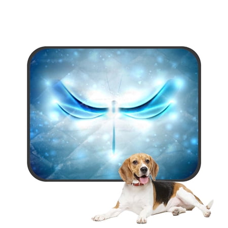 PKQWTM Shiny Abstract Dragonfly Futuristic Colorful Pet Dog Cat Bed Pee Pads Mat Cushion Potty Dogs Blankets Crate Bed Kennel 28x36 inch