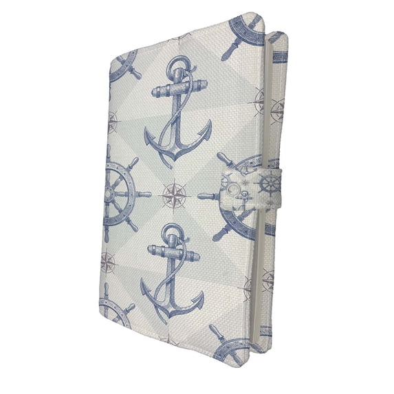 PKQWTM Ship Steering Wheel And Anchor Book Cover Book Protector Book Sleeve Book Pouch Book Bag 6x9 inch