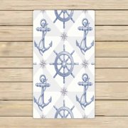 PKQWTM Ship Steering Wheel And Anchor Microfiber Bath Towels Bathroom Body Shower Towel Size 16x28 Inches
