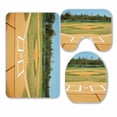 thumbnail image 1 of PKQWTM Shot An Empty Baseball Field 3 Piece Bathroom Rugs Set Bath Rug Contour Mat and Toilet Lid Cover, 1 of 2