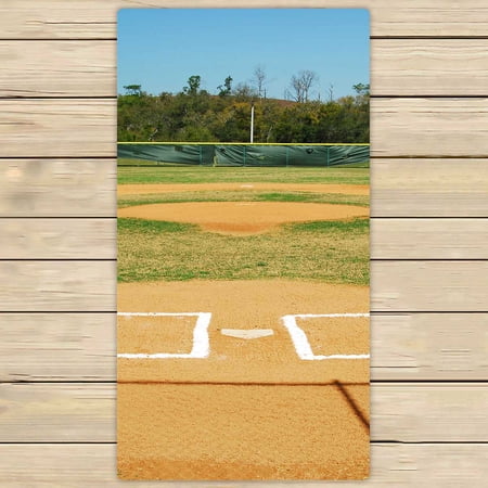 PKQWTM Shot An Empty Baseball Field Microfiber Bath Towels Bathroom Body Shower Towel Size 30x56 Inches
