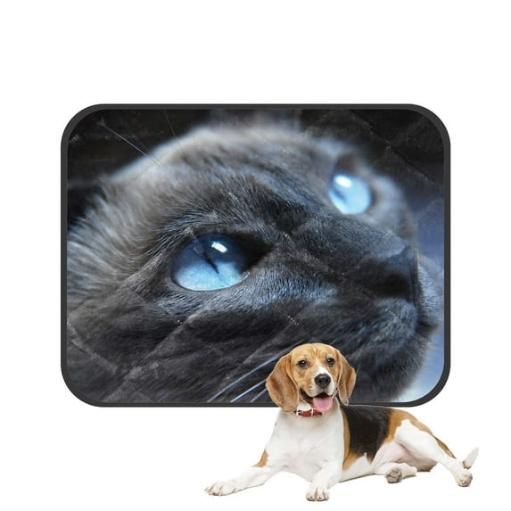 PKQWTM Siamese Cat With Blue Eyes Pet Dog Cat Bed Pee Pads Mat Cushion Potty Dogs Blankets Crate Bed Kennel 25x30 inch
