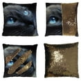 thumbnail image 1 of PKQWTM Siamese Cat With Blue Eyes Reversible Mermaid Cushion Cover Home Decor Sequin Pillow Case Size 18x18 inches, 1 of 2