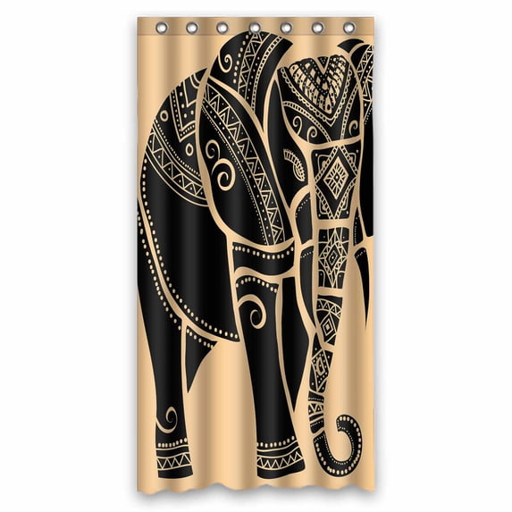 PKQWTM Silhouette Elephant WaterProof Polyester Fabric Shower Curtain Size 36x72 Inches