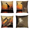 thumbnail image 1 of PKQWTM Silhouette Of Giraffe With Reflection In Water Reversible Mermaid Cushion Cover Home Decor Sequin Pillow Case Size 20x20 inches, 1 of 2