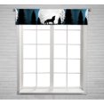 thumbnail image 1 of PKQWTM Silhouette wolf at night Animal wildlife Window Curtain Valance Rod Pocket 54x12 inch, 1 of 1