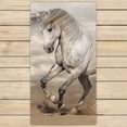 thumbnail image 1 of PKQWTM Silver Gray Andalusian Horse In Desert Microfiber Bath Towels Bathroom Body Shower Towel Size 30x56 Inches, 1 of 1
