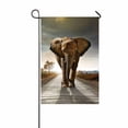 thumbnail image 1 of PKQWTM Single elephant walking in a road with the Sun Yard Decor Home Garden Flag Size 12x18 Inches, 1 of 1