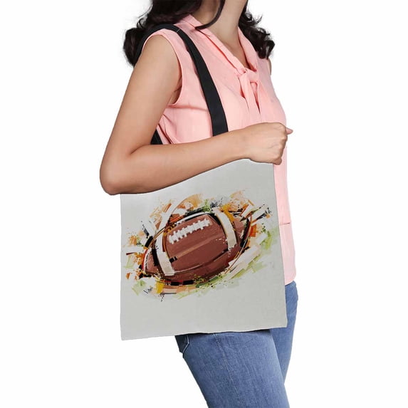 PKQWTM Sketchy Football Canvas Shoulder Bags Handbags Tote Bags Shopping Bag