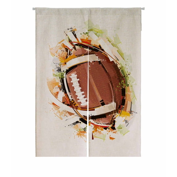 PKQWTM Sketchy Football Door Curtain Window Cover Home Decor Hanging Curtain Size 85x120 CM