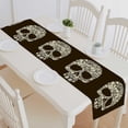 thumbnail image 1 of PKQWTM Skull of floral shapes Cotton and Linen Table Runner Kitchen Dining Room Supplies Size 16x72 Inch, 1 of 1