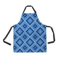thumbnail image 1 of PKQWTM Small Blue Diamond Pattern Unisex Adjustable Bib Apron with Pockets for Commercial Restaurant and Home Kitchen Use, 1 of 1