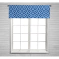 thumbnail image 1 of PKQWTM Small Blue Diamond Pattern Window Curtain Valance Rod Pocket 54x18 inch, 1 of 1