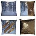 thumbnail image 1 of PKQWTM Snow Covered Tree Yosemite Reversible Mermaid Cushion Cover Home Decor Sequin Pillow Case Size 16x16 inches, 1 of 2