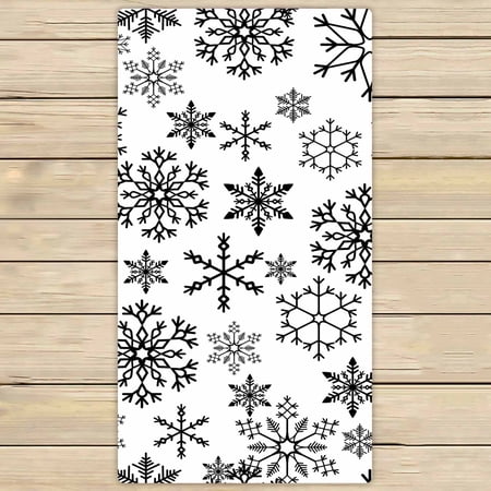 PKQWTM Snowflake Microfiber Bath Towels Bathroom Body Shower Towel Size 30x56 Inches