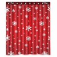 thumbnail image 1 of PKQWTM Snowflake Pattern WaterProof Polyester Fabric Shower Curtain Size 60x72 Inches, 1 of 1