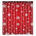 thumbnail image 1 of PKQWTM Snowflake Pattern WaterProof Polyester Fabric Shower Curtain Size 66x72 Inches, 1 of 1