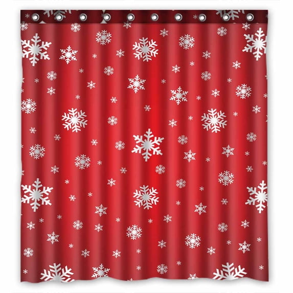 PKQWTM Snowflake Pattern WaterProof Polyester Fabric Shower Curtain Size 66x72 Inches
