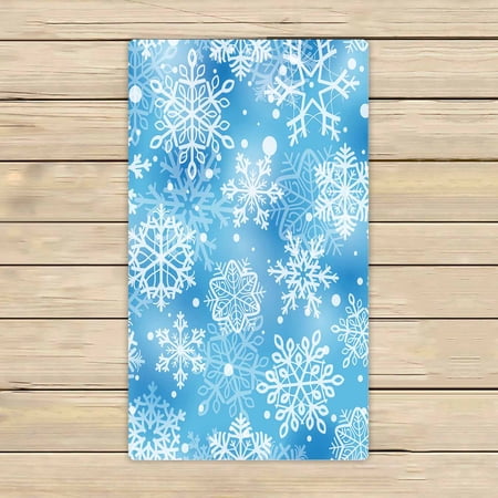 PKQWTM Snowflakes Microfiber Bath Towels Bathroom Body Shower Towel Size 16x28 Inches