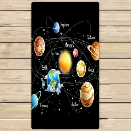 PKQWTM Solar System Microfiber Bath Towels Bathroom Body Shower Towel Size 30x56 Inches